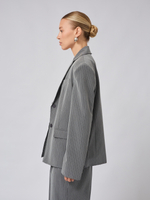 Жакет с необработанным краем оверсайз в полоску