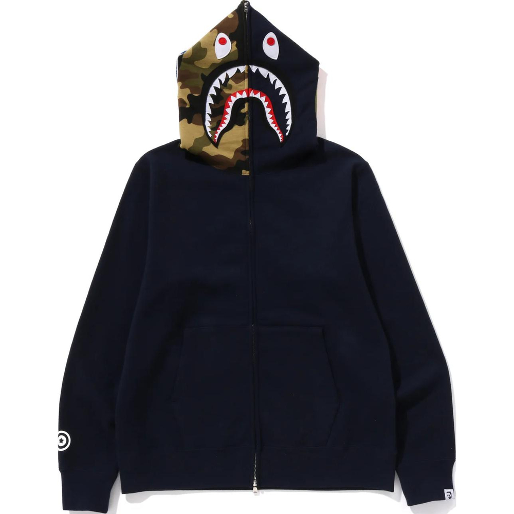 A Bathing Ape Bathing Ape Shark Pattern Hooded Zip Up Свитшот