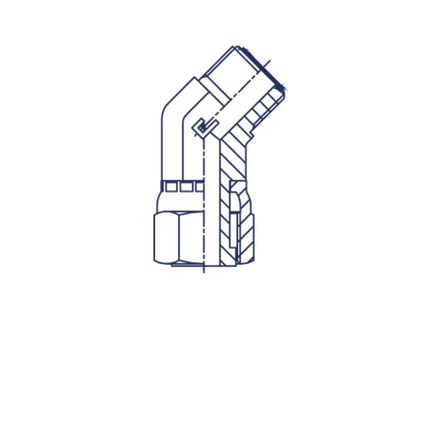 Соединение FN45 D08-10 ORFS 11/16 (обжатая гайка)