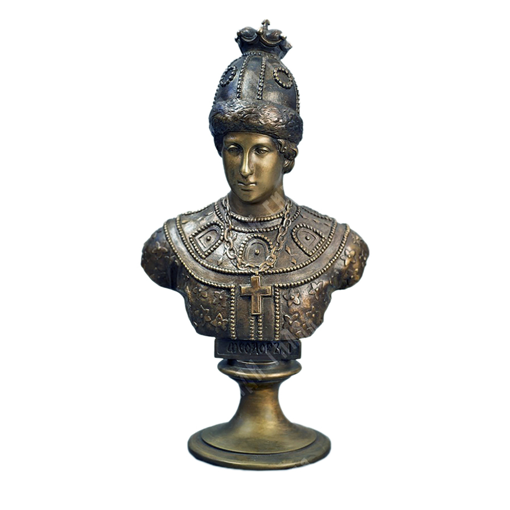 Феодор I. Бронзовый бюст царя Фёдора Алексеевича Романова. Фабрика Ф.Шопена. 1868 г. Реплика.