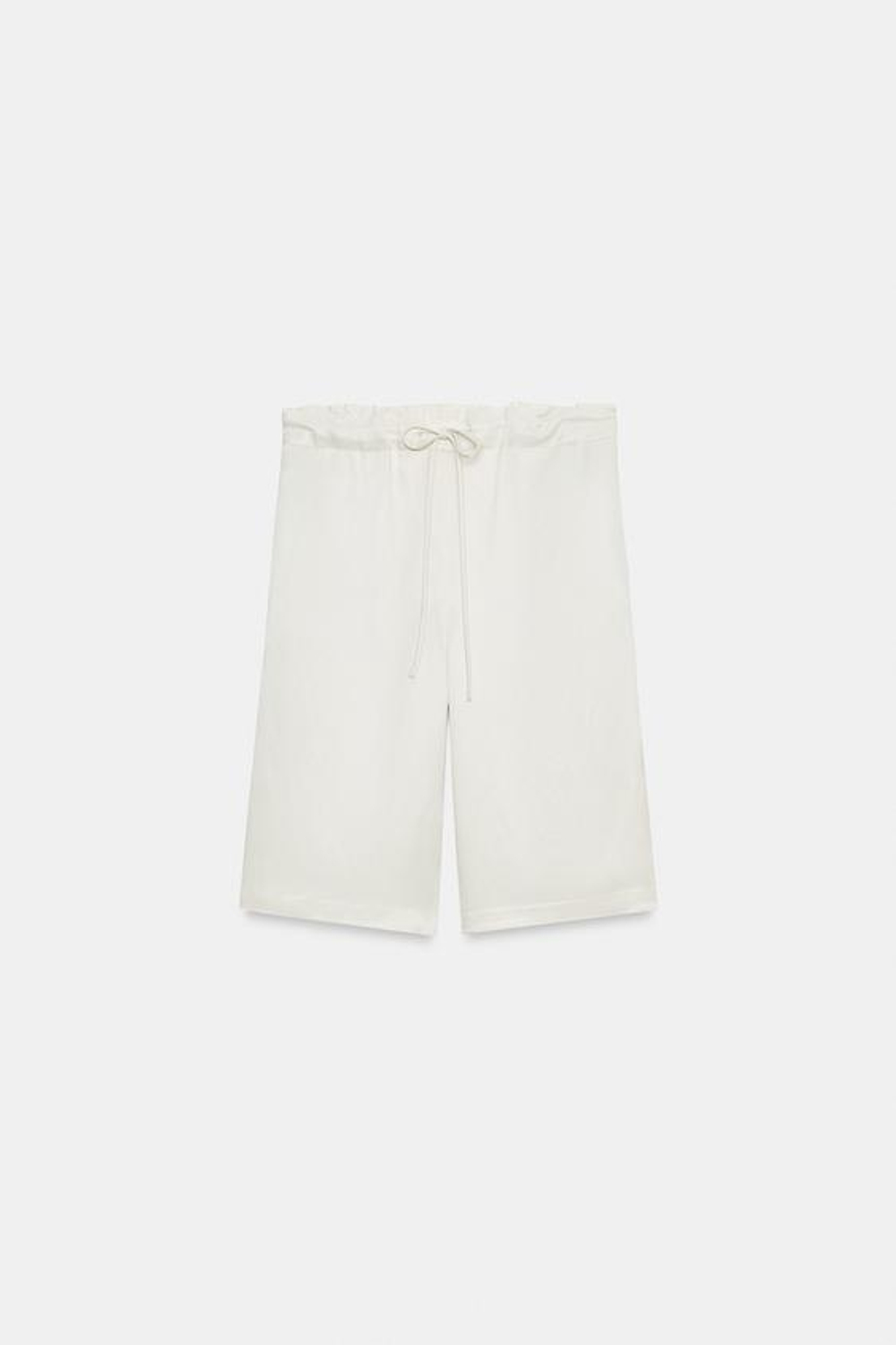 ZARA ШОРТЫ В ПИЖАМНОМ СТИЛЕ — ZW COLLECTION, ЭКРЮ