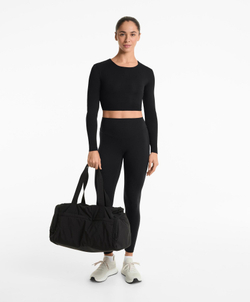 Oysho Футболка с длинным рукавом Comfortlux, черный