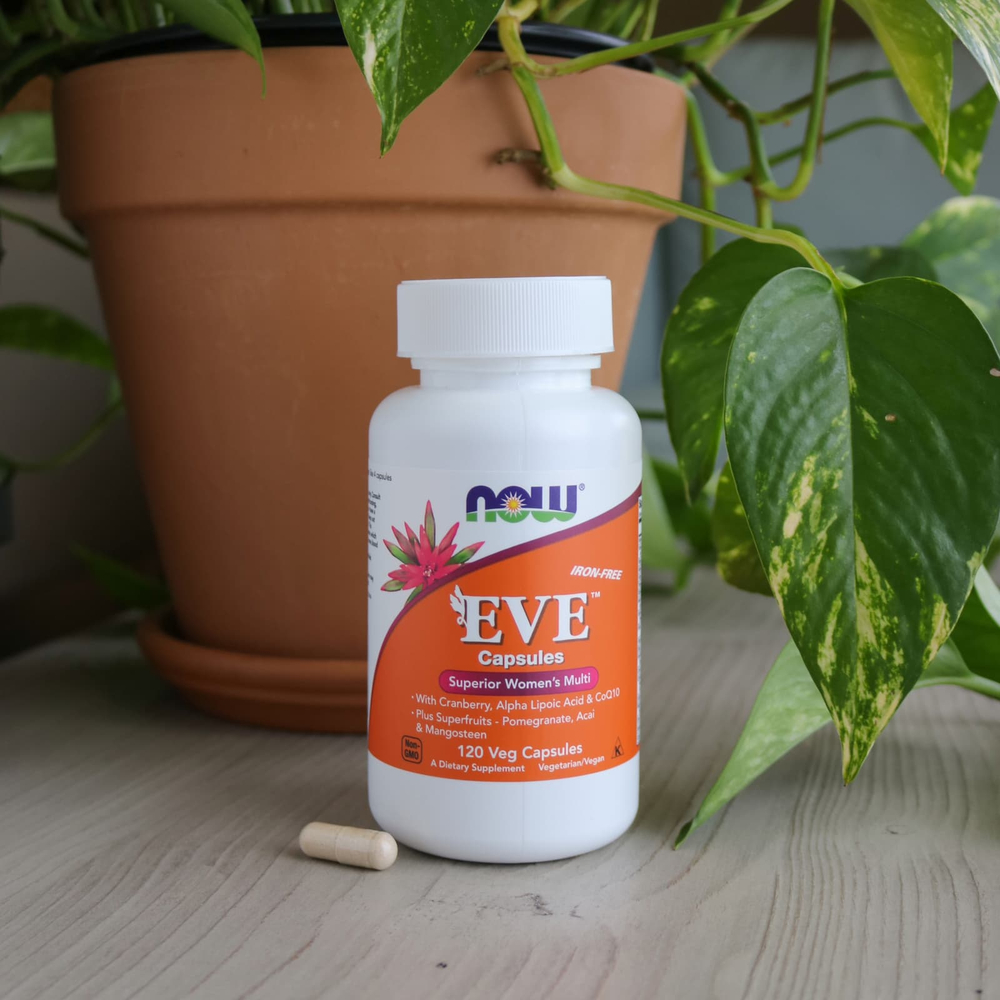 NOW Foods, Eve™, мультивитамины для женщин, без железа, 120 растительных капсул