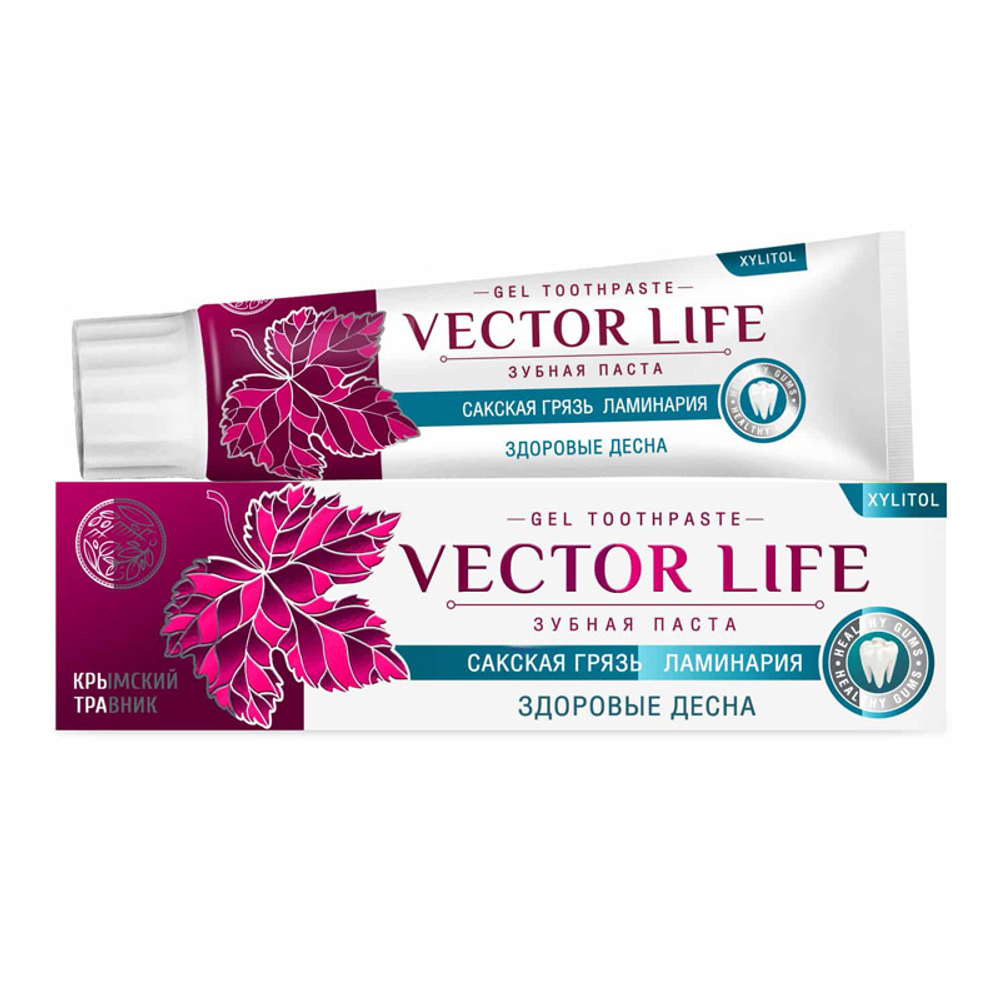 Зубная паста "VECTOR LIFE" ЗДОРОВЫЕ ДЕСНА (сакская грязь, ламинария) 100 гр