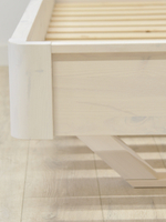 Кровать 160х200, Калантея, двуспальная, деревянная, парящая, массив сосны, белый, Dipriz