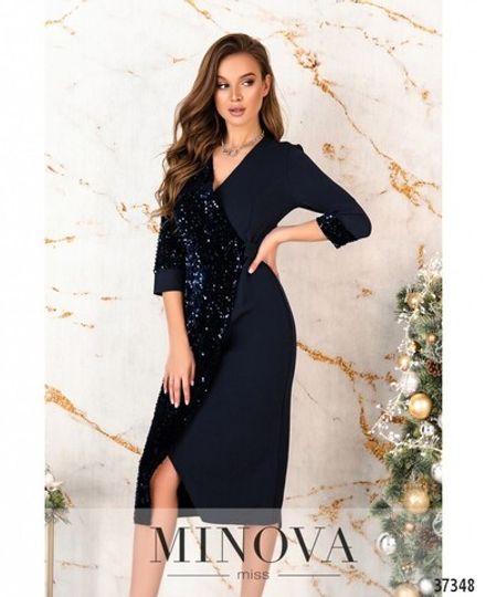 Платье 1152Н-синий Minova Фото 2