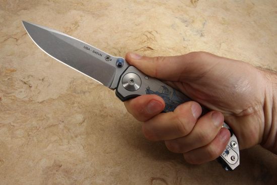 Нож Spartan Blades Harsey Long Boad, сталь S45VN, рукоять - титан, бронзовая гравировка