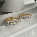 Кликер "Shine" с камнями 2мм - Желтое золото - White CZ