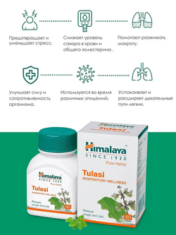 Туласи в таблетках / Tulasi Himalaya