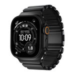 Титановый блочный браслет Nomad Stratos Band для Apple Watch 44, 45, 46 мм и Ultra 2–3 Водостойкий гибридный браслет из титана 4-го класса с алмазоподобным покрытием и фторэластомера с магнитной застёжкой. На запястье обхватом 130–200 мм