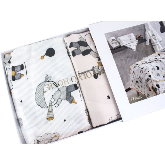 НАБОР Детское постельное белье PIRATES с пледом ПИКЕ deluxe TIVOLYO HOME Турция