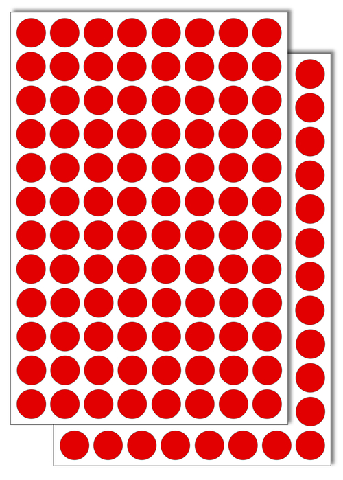 Красные виниловые наклейки для упаковки и маркировки Policomprint M3, 14 мм. 192 шт.