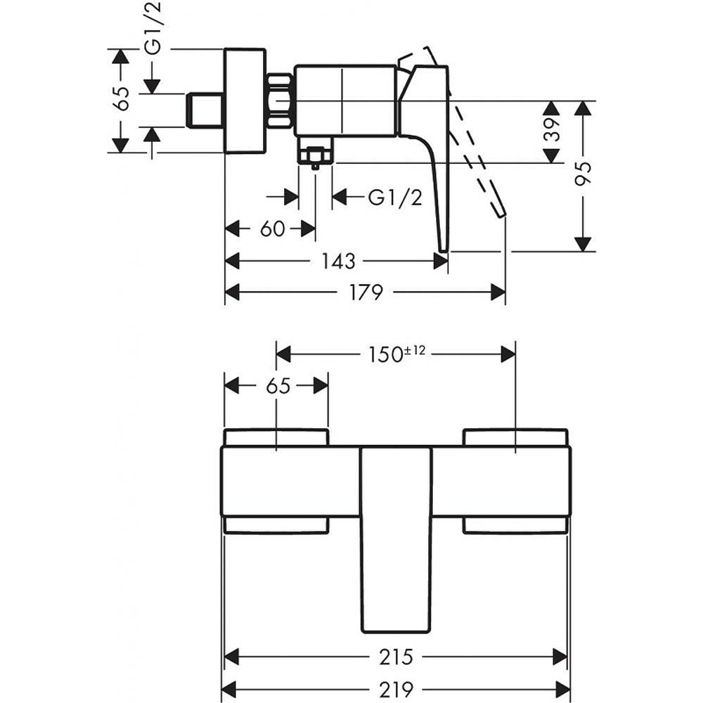 Смеситель для душа Hansgrohe Metropol 32560670 черный матовый