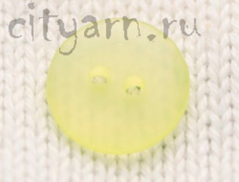 Пуговица полупрозрачная, плоская, жёлто-зелёная, диаметр 14 мм