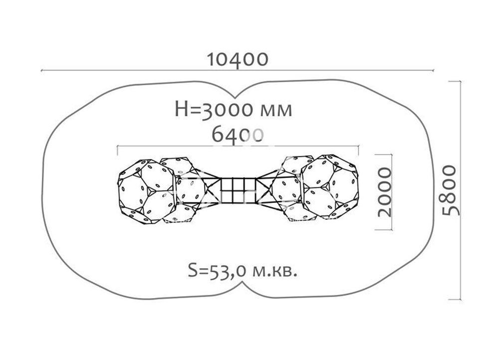 Пространственная конструкция HDPE 35507 для уличной площадки