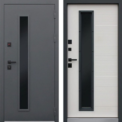 Входная дверь в загородный дом "Муар Серый" + цинкогрунт/Капучино ZB 853-2 - 1067