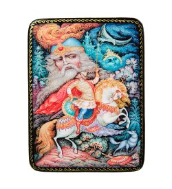 Народные промыслы ШК-19/ 4-G Шкатулка в технике декупаж «Бой Руслана с головой» (10х8х3,5)