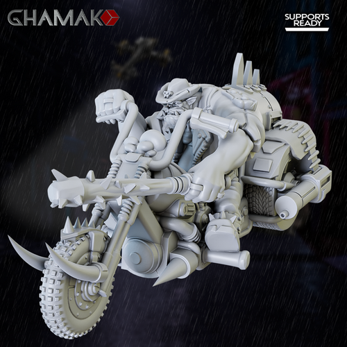 Orks Greenskins  Deffkilla Wartrike Байк орков №2 миниатюра для dnd, днд, pathfinder, фентези, Настольная игра, НРИ, Варгейм, РПГ