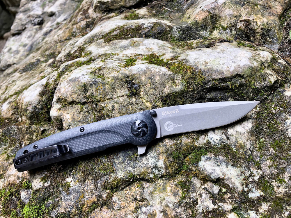 Складной нож Biker Z D2 Black Titanium