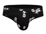 Черные мужские трусы-слипы с принтом в виде байков (Размер: S) (Цвет: черный)