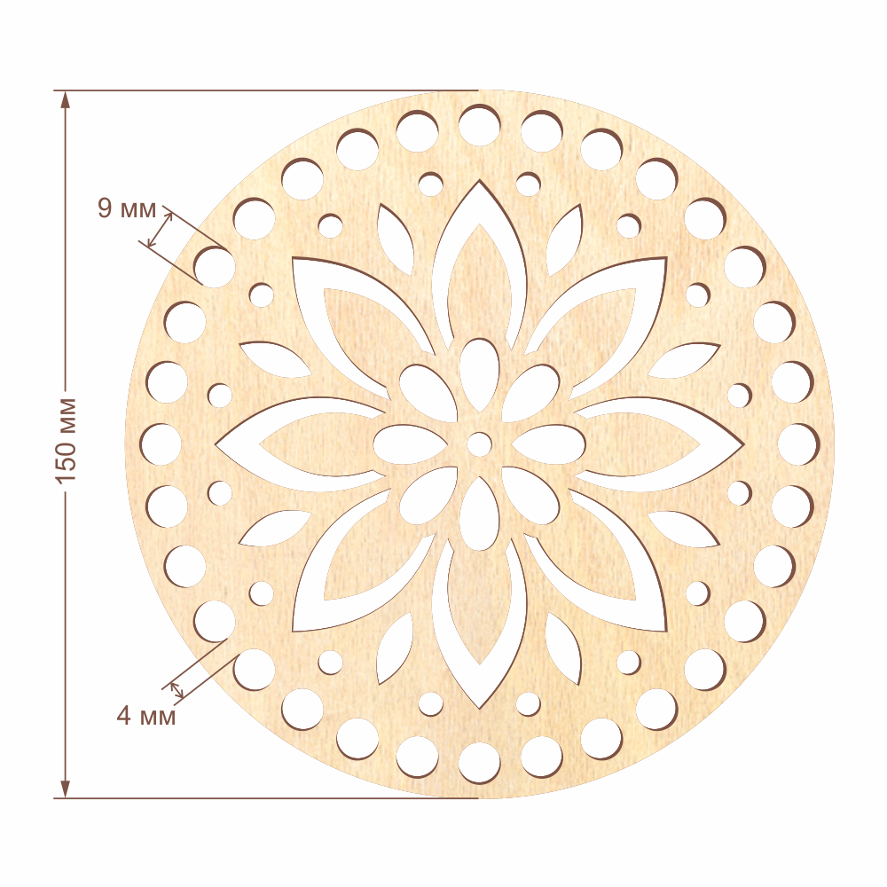 Резное донышко для корзины D=15 см, №06