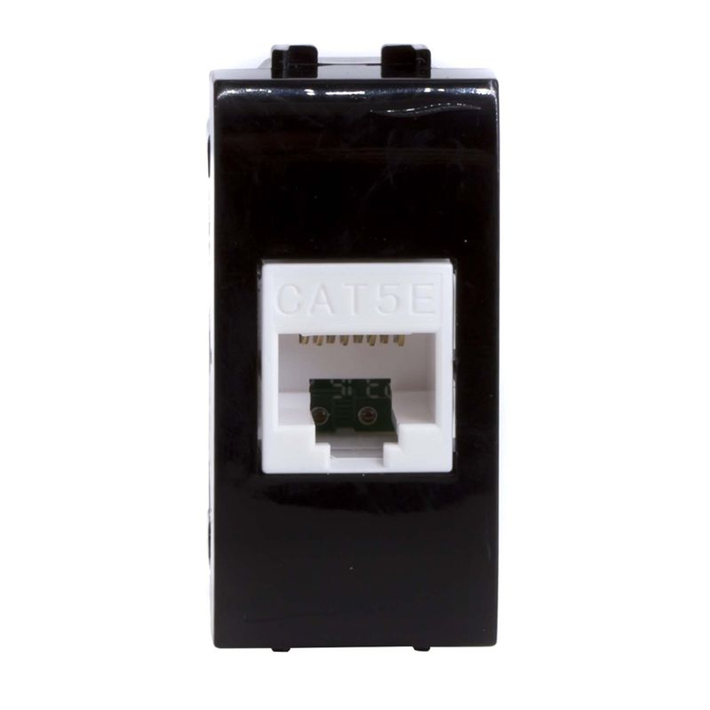 Розетка компьютерная 1-м СП 1мод. Brava RJ45 кат.5E черн. DKC 77654N