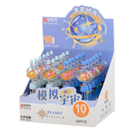 Ручка шариковая, автоматическая, 10в1, Basir, серия "Планета", 10-ти цветная, с резиновой фигуркой, 24 шт