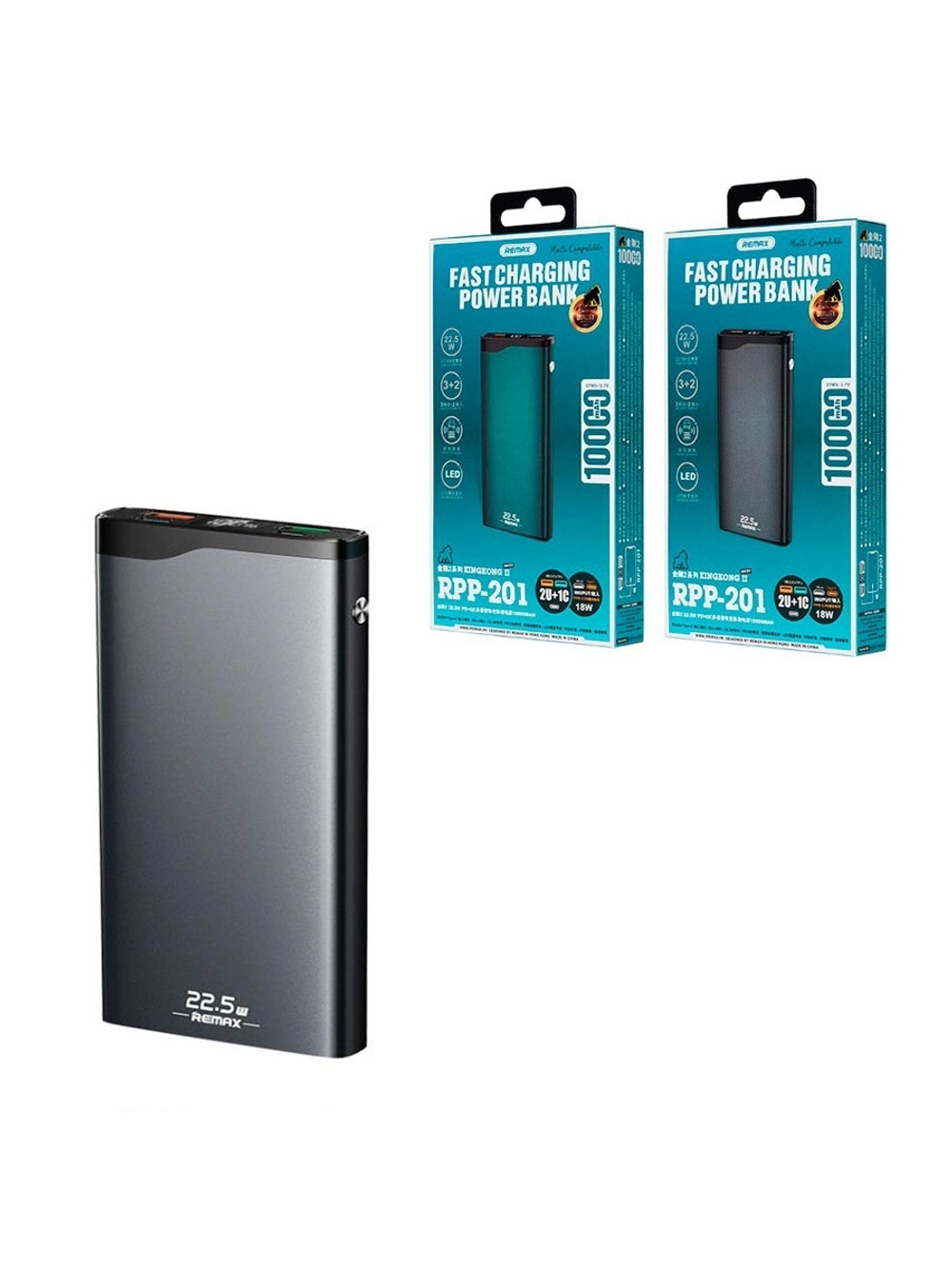 Портативный аккумулятор REMAX RPP-201 10000 mAh PD+QC 3.0 (черный)