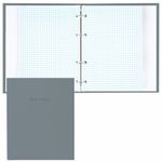 Тетрадь на кольцах А5 175х215 мм, 120 л., твердый картон, матовая ламинация, клетка, BRAUBERG "Minimal grey", 404996