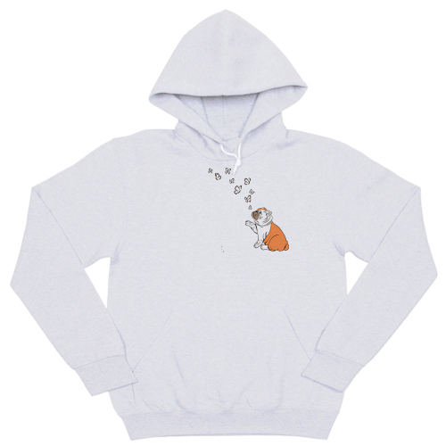 Толстовка "Английский бульдог с бабочками"