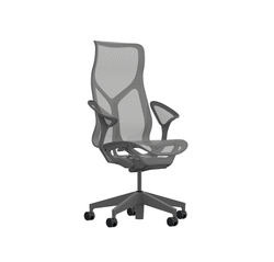 Кресло Herman Miller Cosm, высокая спинка, цвет Carbon, подлокотники «лепестки» (Leaf)