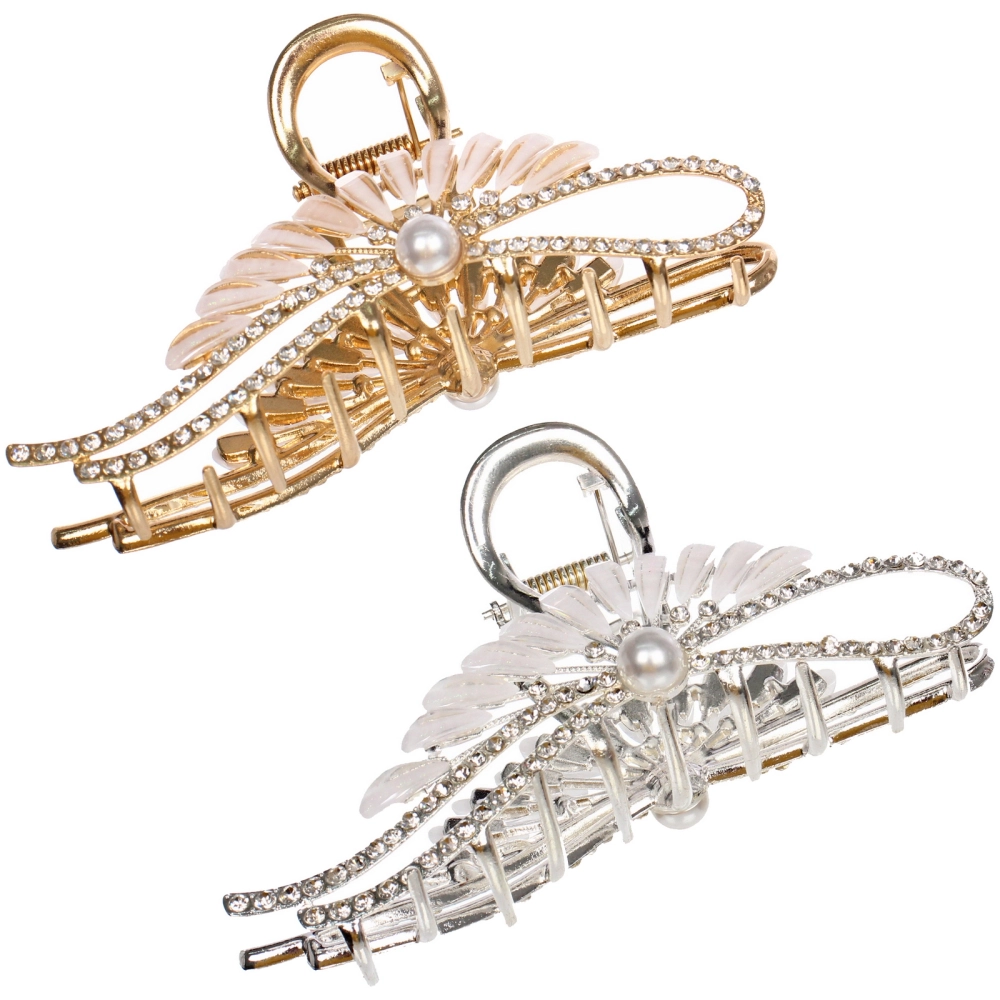 Заколка - краб для волос на блистере «LAVITA», завиток, цвет серебро и золото, 11*5,5см