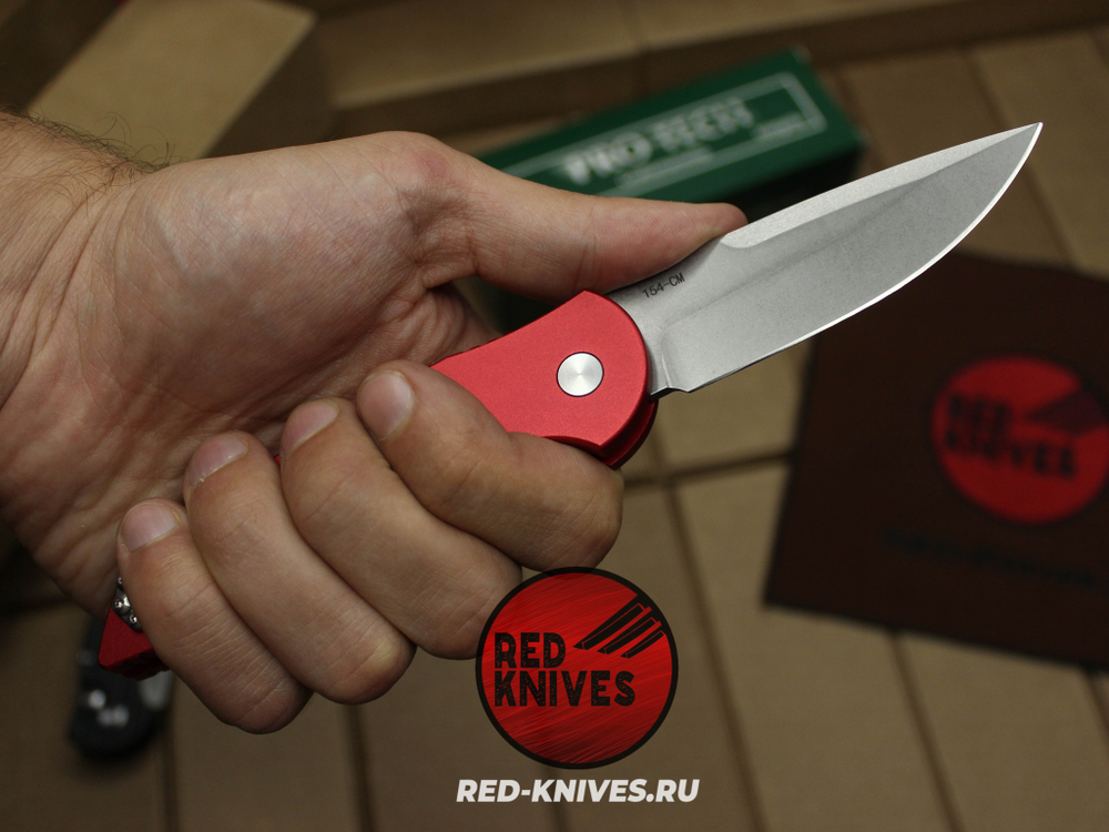 Нож Pro-Tech TR-4.3 - красная рукоять RK/Н112