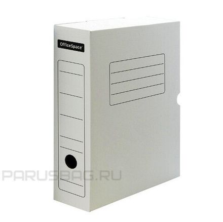 Короб архивный 75мм, гофрокартон, белый, Спейс