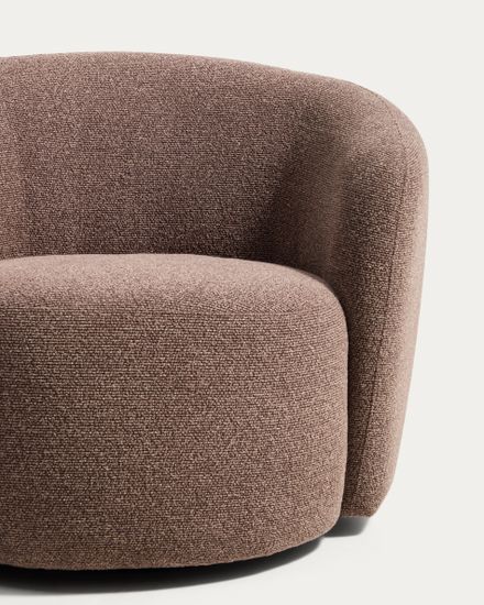 Поворотное кресло Odenia из микробукле светло-коричневого цвета