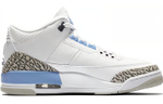 Jordan Air Jordan 3 retro "unc two-layer cowhide first layer cowhide TPU non-slip wear-resistant wrapping support mid-top retro basketball shoes men's North Carolina blue