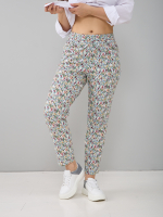 Брюки Бдж-029/оливковый-розочки