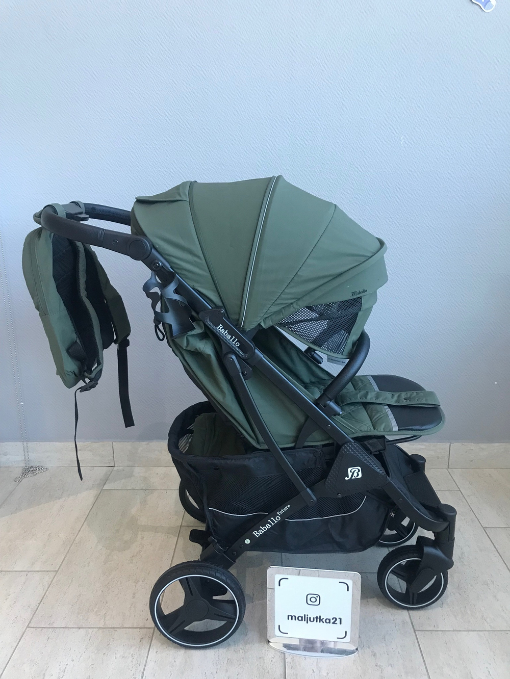 Коляска прогулочная Babalo 2024 Армейский текстиль на черной раме