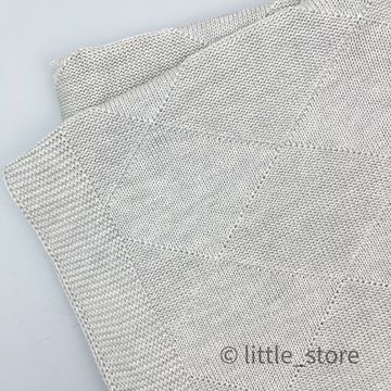 Плед вязаный "Basic" серо-бежевый