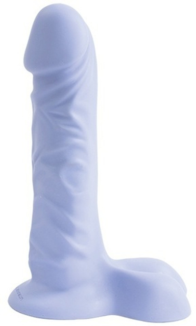 Сиреневый фаллос SOFTEE с мошонкой