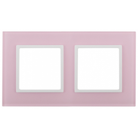 14-5102-30 ЭРА Рамка на 2 поста, стекло, Эра Elegance, розовый+бел