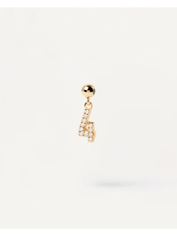 Подвеска-шарм женская PDPaola Цифра 4 серебро 925 пробы покрытое золотом 750 пробы CH01-006-U