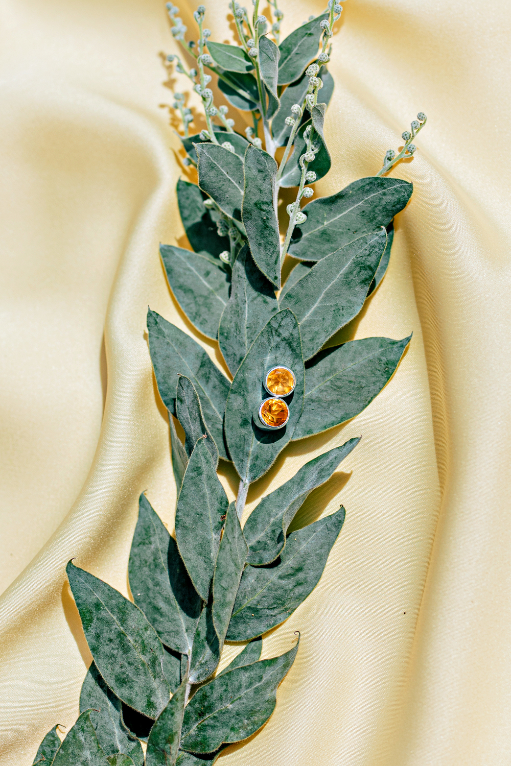 Серьги-пусеты с цитрином