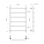 Полотенцесушитель MIXLINE MIRA  80х50х50 (1'' НР, 6 перекладин, боковое подкл) водяной