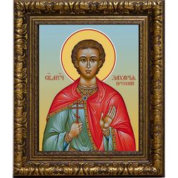Захария Прусский святой мученик. Икона на холсте.