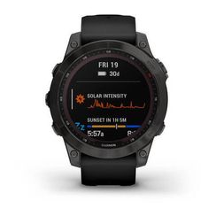 Умные часы Garmin Fenix 7 Sapphire Solar титановый черный DLC с черным ремешком