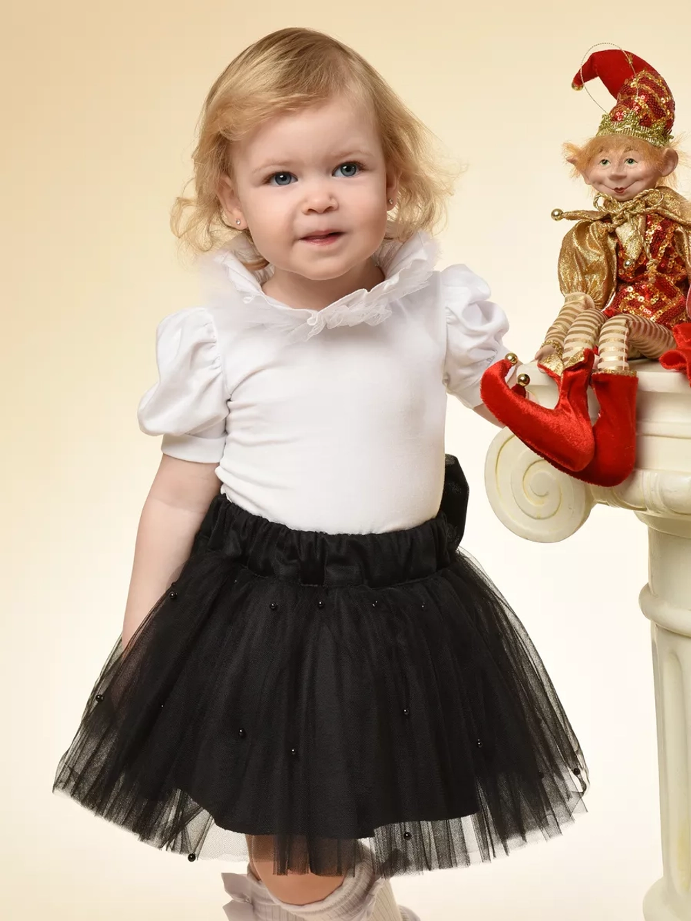 Юбка-пачка фатиновая с бусами