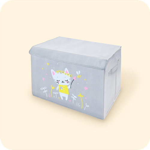 Коробка с крышкой для игрушек. Котик