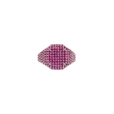 Pave Signet Ring - Purple