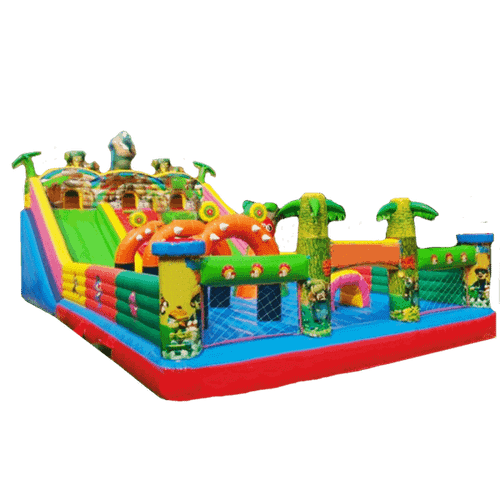 Надувной батут-горка "Радужное сафари"